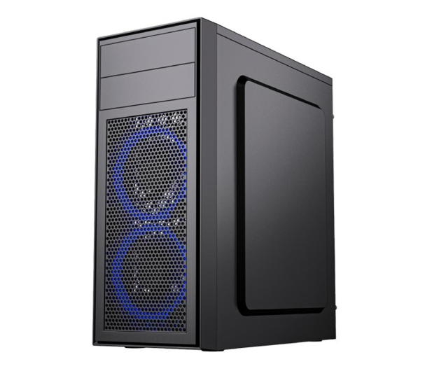 GEMBIRD Midi Tower Fornax M100B ATX niebiesie wentylatory Czarna CCC-FC-M100B - 1184605 - zdjęcie 2